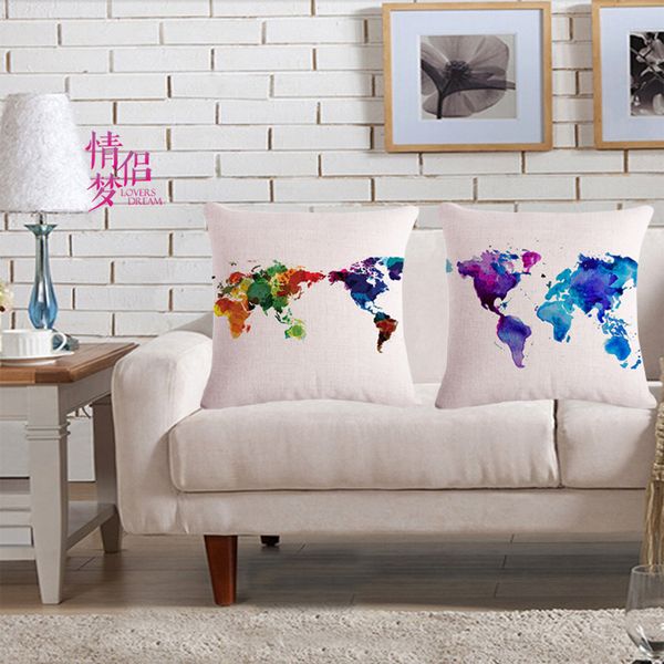 

colour map cotton flax pillow back cushion loose coat