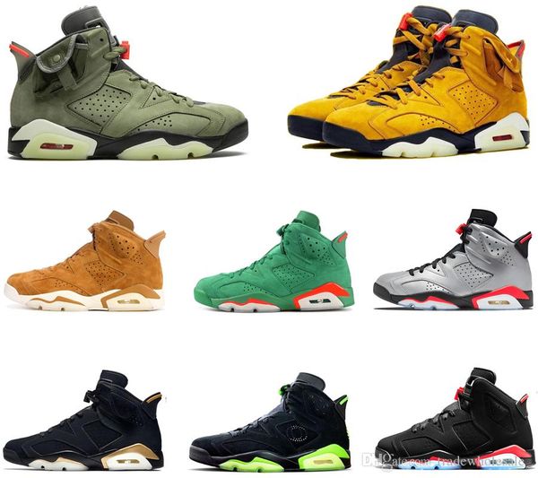 

TOP Качество Мужчины Jumpman Трэвис Скотт 6 6s Cactus Jack Mens Basketball обувь 3M Reflective Инфракрасный Oregon Ducks тренер кроссовки