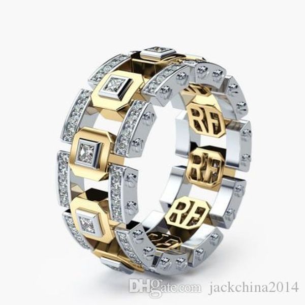 

размер 6-10 винтажной мода ювелирных изделия 925 silverrose золото заливки pave 5a цирконий женщины свадебный обручальное кольцо диапазон дл, Slivery;golden