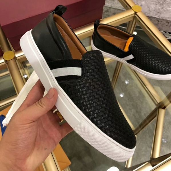 

men designer casual shoes mix color real leather men dad sneakers fashion shoes with box, Black