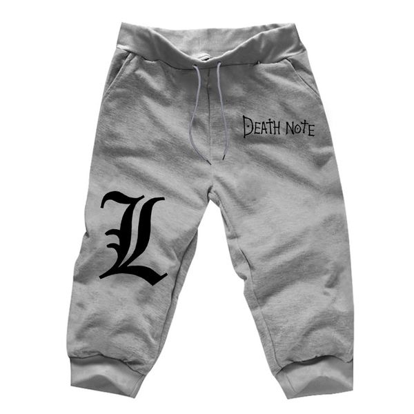 

death note printing 7 minutes of trousers men's funny calf-length pants autumn harajuku fitness joggers workout trousers for boy, Black
