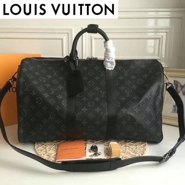 

huweifeng1 travel bag fashion keepall 55 black men backpacks keepall business bags tote messenger bags softsided luggage rolling bag