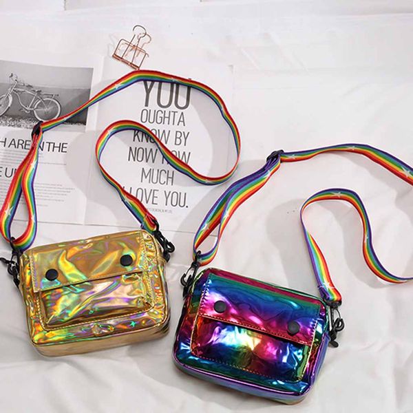 

personality small shoulder bags for women fashion laser leather cover baguette bag brand mini designer womens handbags purse