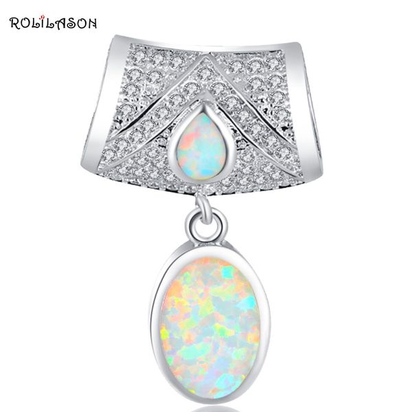 

party cz white fire opal silver stamped 925 necklace pendants for women fashion jewelry op570