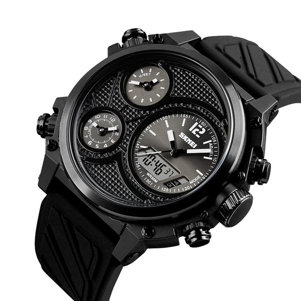 

2019 new men watch men sports chrono el light fashion wristwatcheswaterproof week date watch relogio masculino 1359 skmei zk20, Slivery;brown