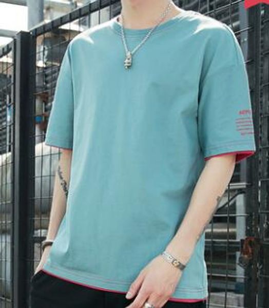 

2019 Custom White Any Name Number Blue Gray Summer Fashion High Quality Gray Red Green 100%cotton O-neck Short Sleeve Blank T-Shirt