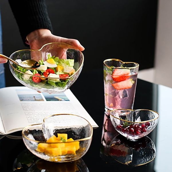 

стекло бытовая salad heart-shaped бытовой чаши десерт фрукты вода