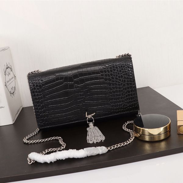 

bag 2020 plain letter crossbody shoulder bags 24cm tassel classic highlight elements alligator cowhide genuine leather