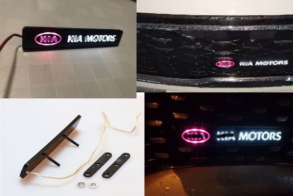 

car front bumper grille auto emblem luminescent badge sticker for kia led light