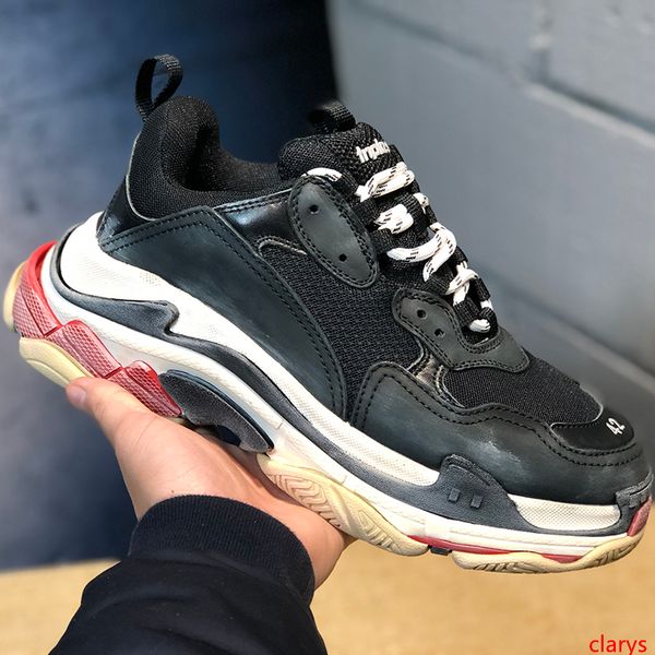 

2019 men women designer shoes triple s 17fw paris light-grey yellow multi casual shoes fashion luxury designer sneakers size 36-45