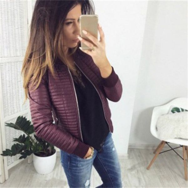 

new winter women coat basic bomber jacket leather overcoat warm zipper long sleeve outwear coats female casual casaco feminino, Black;brown