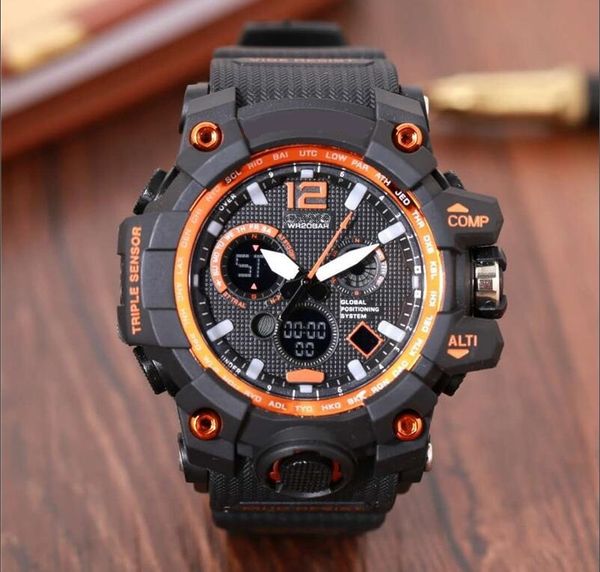 

fashion arrival mens g style military wristwatches multifunction led digital shock quartz sport watches for men male students watch, Slivery;brown