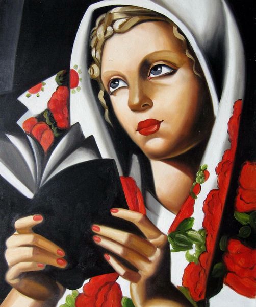 

tamara de lempicka girl reading home decor handpainted & hd print oil painting on canvas wall art canvas pictures 191201