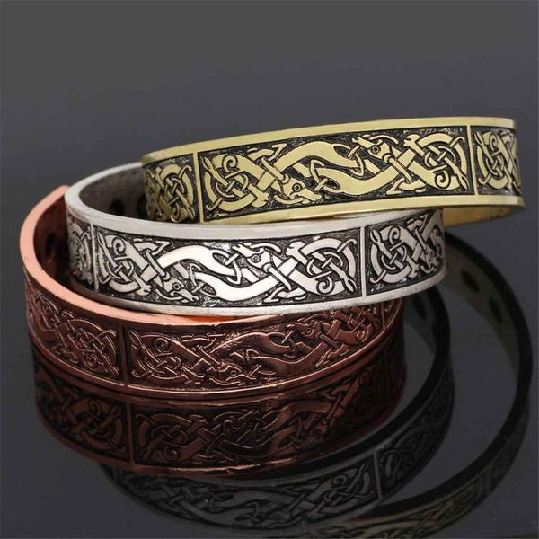 

alloy bracelet men adjustable cuff bracelets femme norse vintage vikinng wide dragon cuff bangles for women gift, Black