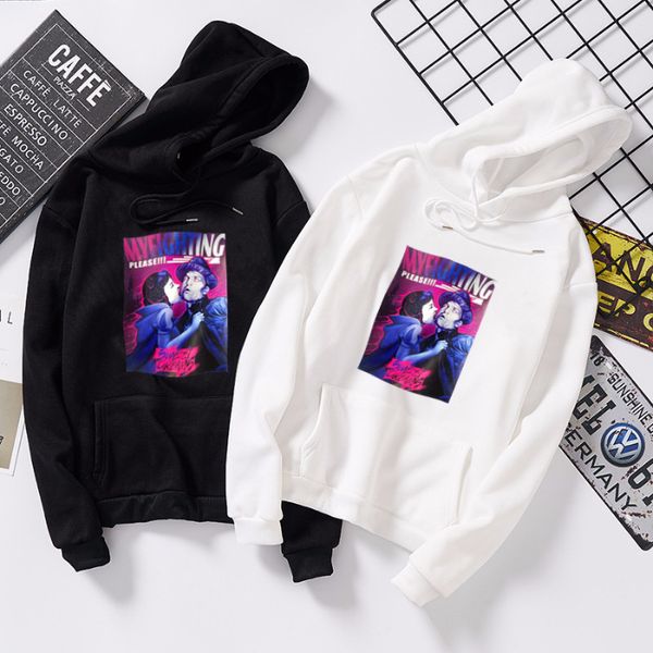

p shoot fall and winter clothes new style pullover hoody men's hoodie korean-style men and women hip hop couples coat men an, Black