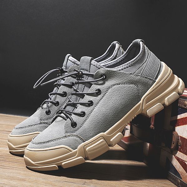 

autumn retro casual shoes men fashion male tooling boots breathable lace-up male shoes comfortable low-men boots hc-425, Black