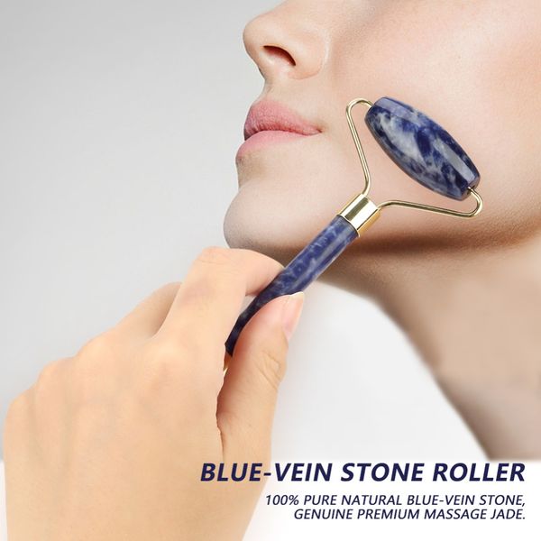 

natural blue-vein stone slimming face beauty face neck massage roller for face body massage facial slimming beauty massage tools