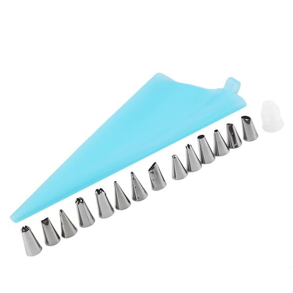 

16pcs/set 31cm length practical silicone ice piping cream pastry bag cake decorating squeeze cream cake baking tools dropship