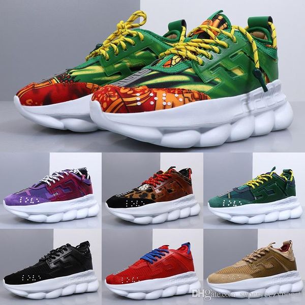 

2019 роскошная цепная реакция дизайнерская обувь мужская женская италия модный район medusa lux chaussures de homme femme размер 36-45, Black