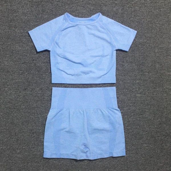 

2 piece set women vital seamless yoga set fitness short sleeve crop shirts + running shorts workout clothes women gym, White;red