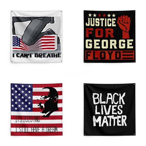 

150*150cm i cant breathe blanket trump printing tapestry black lives matter household wall banner #qa95051