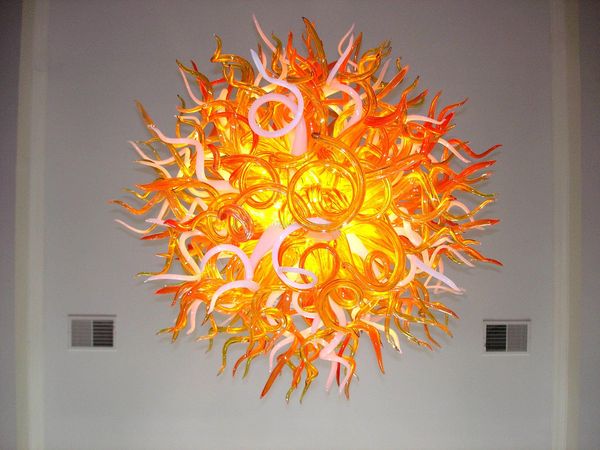 

Круглая форма Art потолочная 100% Рука выдувное стекло люстры светильники светодиодные лампы Art Indoor Home Decor
