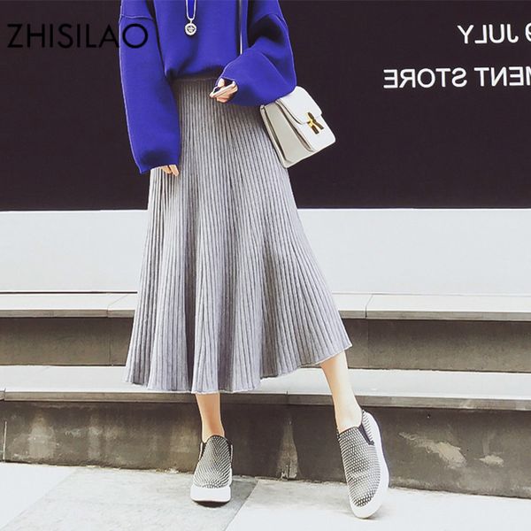 

pleated skirt skirts for women size knitted plus woman skirts winter long solid maxi skirt black high waist saia femme