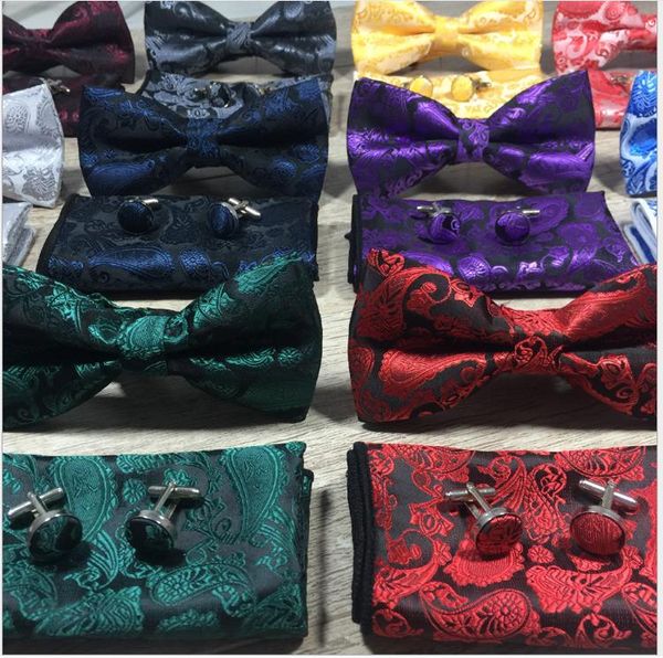 

2019 euro-american and british new paisley cashew flower 3-piece set butterfly knot, Blue;purple