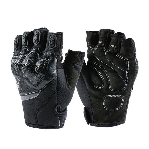 

motorcycle half finger gloves hard knuckle motocross protective gear racing gloves motorbike biker racing ridding cycling, Black
