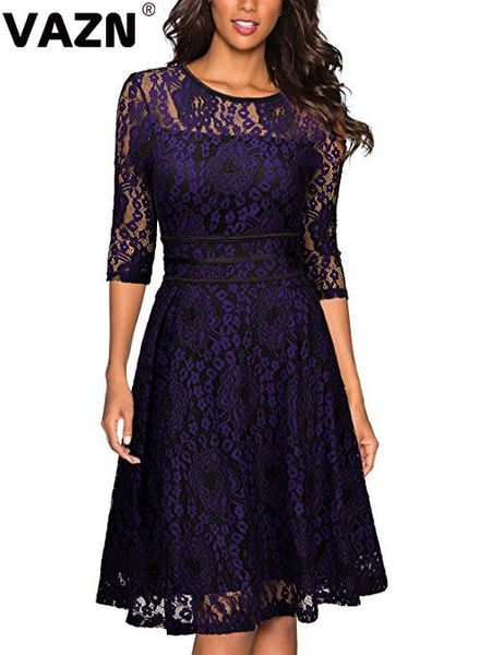 

vazn 2020 latest style mature age daily high-end full sleeve thin women high wait midi ball gown dress, Black;pink