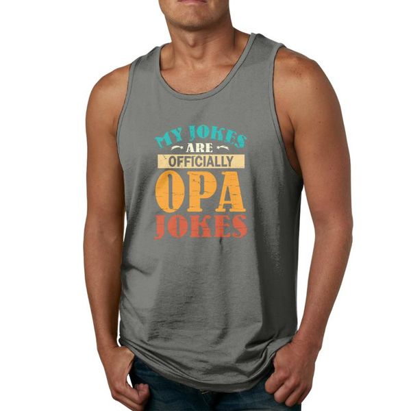 

my jokes are officially opa jokes happy father yyth men' tank shirt, White;black