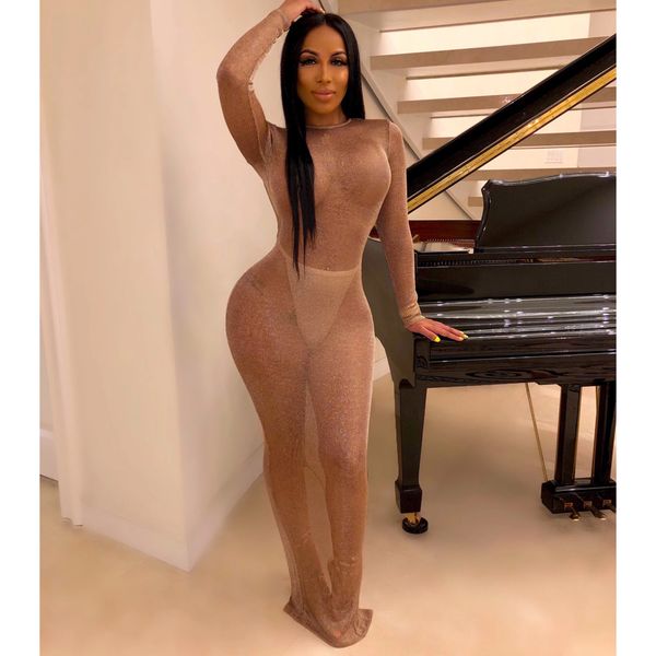 

new women fish net slim long dress beach cover-ups mesh sheer see through maxi dress slim bodycon cover-up beachwear, Blue;gray