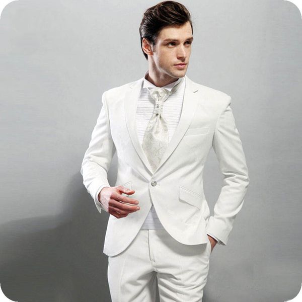 

latest coat pant designs ivory groom tuxedos italian men wedding suits handsome male blazer jacket 2piece slim terno masculino costume homme, Black;gray