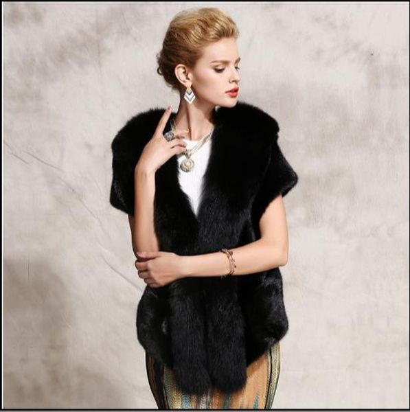 

fluffy 2019 winter women's faux fur coat artificial fur vest furry vests femme jackets plus size warm fake gilet z343, Black