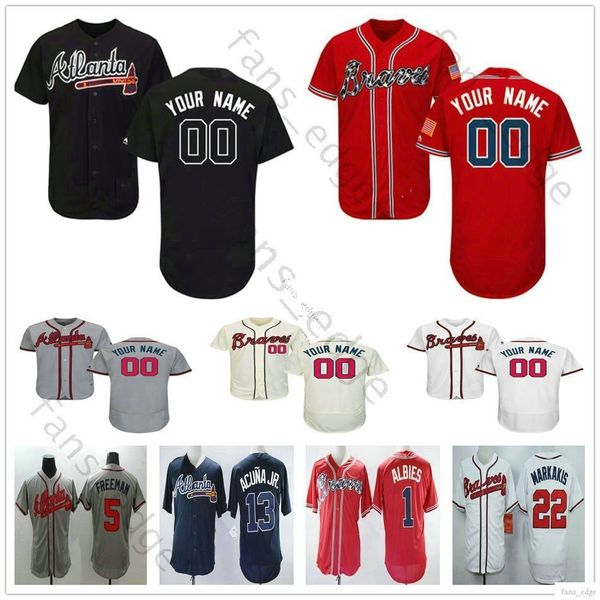 

Custom Atlanta #7 Swanson 11 Ender Inciarte 5 Freddie Freeman 75 Grant Dayto Man Woman Kids Youth Braves Baseball Jerseys