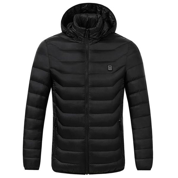 

winter jacket men hooded coat casual men jacket warm winter coat heating the back of the abdomen intelligent fever, Black