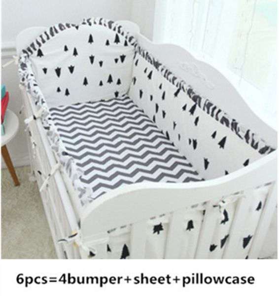 

promotion 6/9pcs infant baby bedding set for girl boys bedding set kids baby bed bumper crib blanket whole