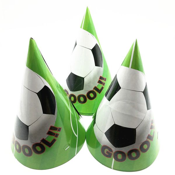 

6pcs/lot football theme disposable paper caps girl birthday party decoration baby shower wedding party supplies for kids