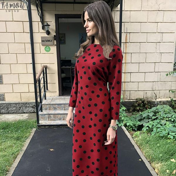 

autumn women bodycon dress long sleeve ladies o-neck casual dots pockets with belt christmas dress women female vestido, Black;gray