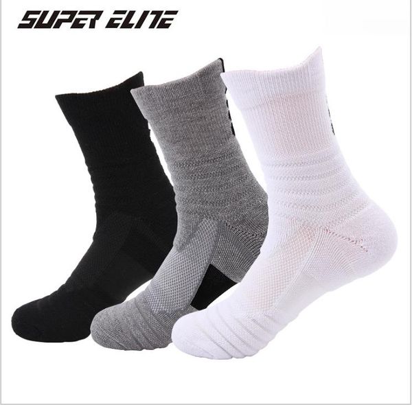 

sports badminton running outdoor pulling socks sweat-absorbent non-slip basketball socks, Black