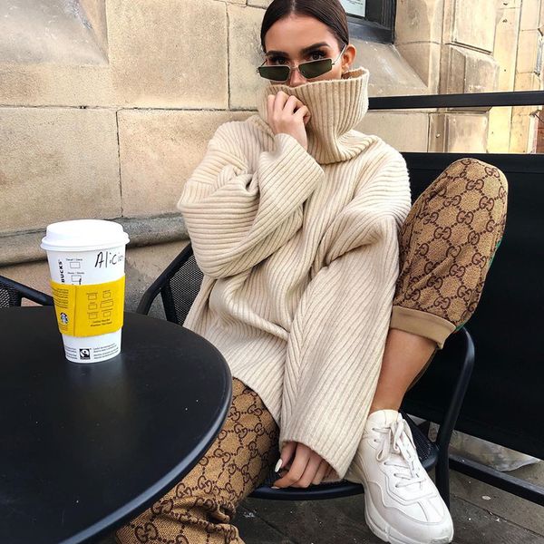 

pullover jumper 2019 long sleeve turtleneck sweater pull femme streetwear col roul femme sueter mujer invierno 2019, White;black