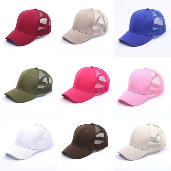 

women men summer baseball caps camouflage solid color net visor hat outdoor snapbacks fashion accessories ing, Blue;gray
