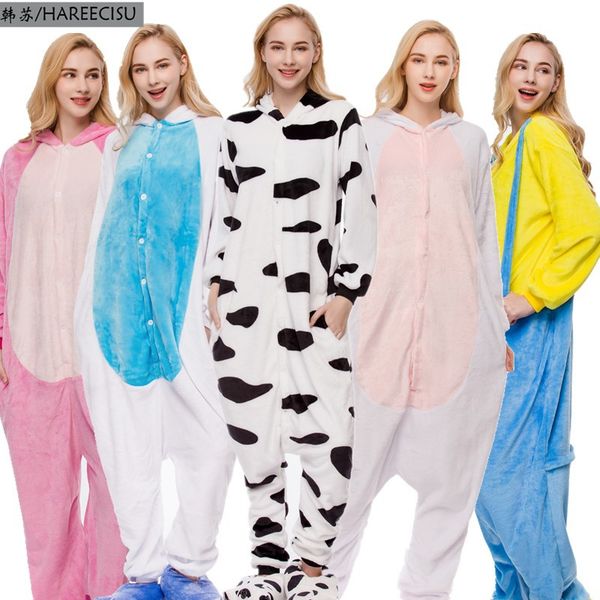 

cartoon animal one-piece pajamas men and women autumn winter thick coral flannel rainbow stars pyjamas jump one-piece pidzaama, Black;red