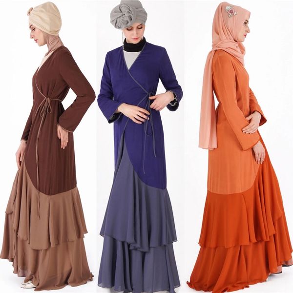 

factory price muslim women patchwork abaya dress -2xl islamic women big swing evening party kaftan dress, Red