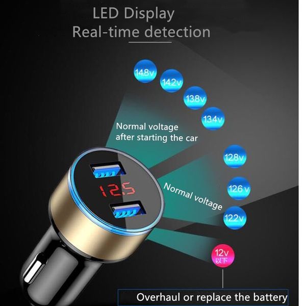 

автомобильный цифровой дисплей 3.1 a со светодиодным дисплеем универсальный двойной usb one drag two прикуриватель
