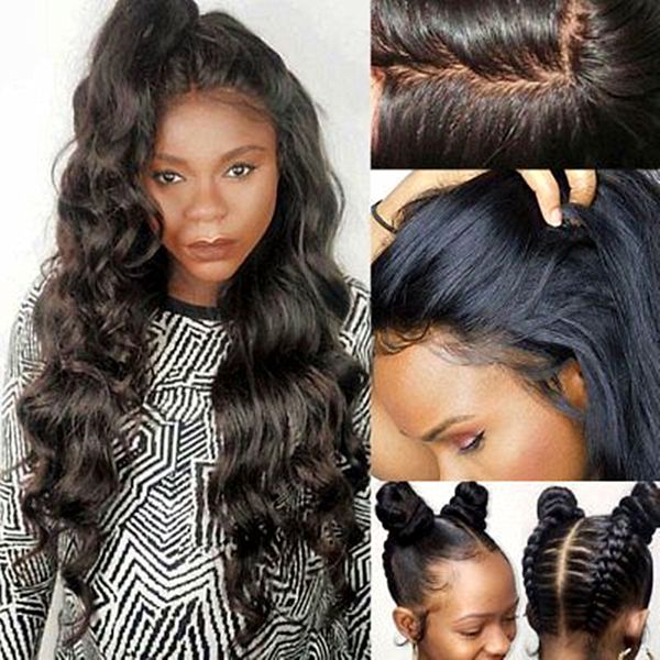 

human hair wigs for black women brazilian body wave pre plucked natural hairline lace front wigs for black woman