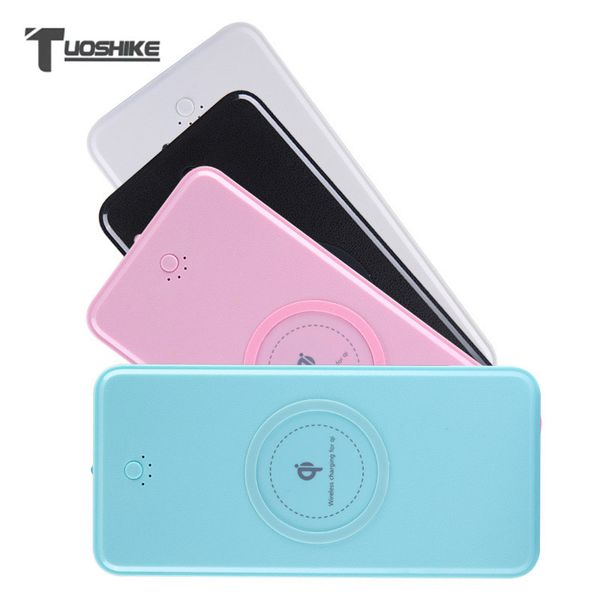 

tuoshike qi wireless charger 10000mah power bank external battery portable for iphone 8 11 x max samsung huawei xiaomi powerbank