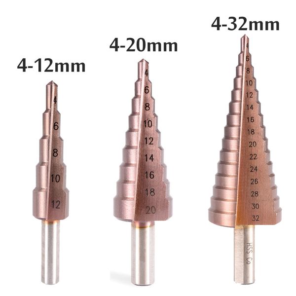 

hss cobalt step drill bit hole cutter for stainless steel drilling 4-12/20/32mm