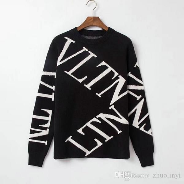 

new fashion autumn/winter 2019 men's 108 long-sleeved sweaters hip hop sweatshirt outerwear casual wear luxury sweater s-2xl -#007, White;black