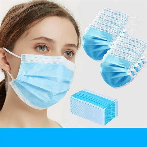 

зимняя маска для лица на складе 3 слоя симпатичные adult100% хлопок пыли face mouth haze dustproofblue отправить по